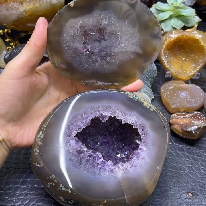 水晶发饰未镶嵌紫晶盆
