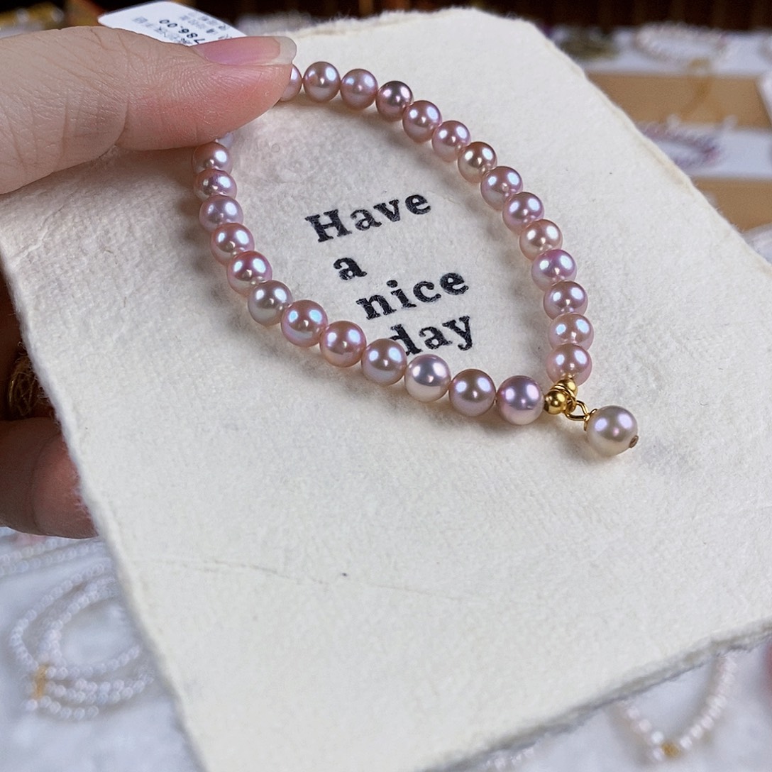 银S925镶嵌淡水珍珠手绳