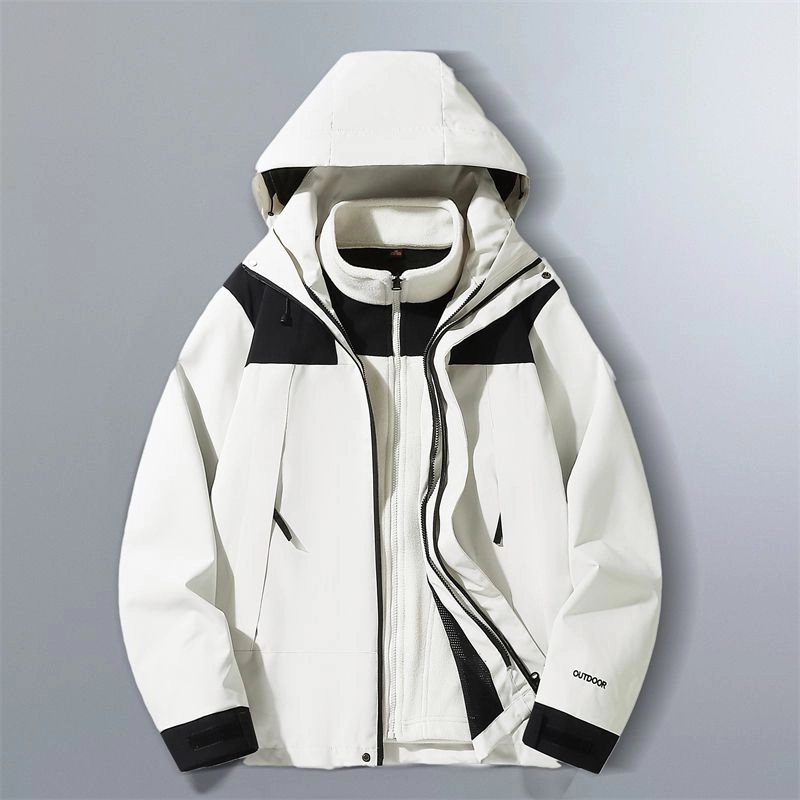 2025三合一冲锋衣年度户外防水男装加绒夹克外套登山服可脱2025