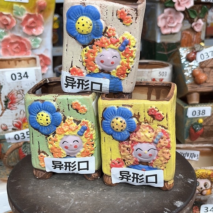 紫砂花盆粗陶材质多肉花盆