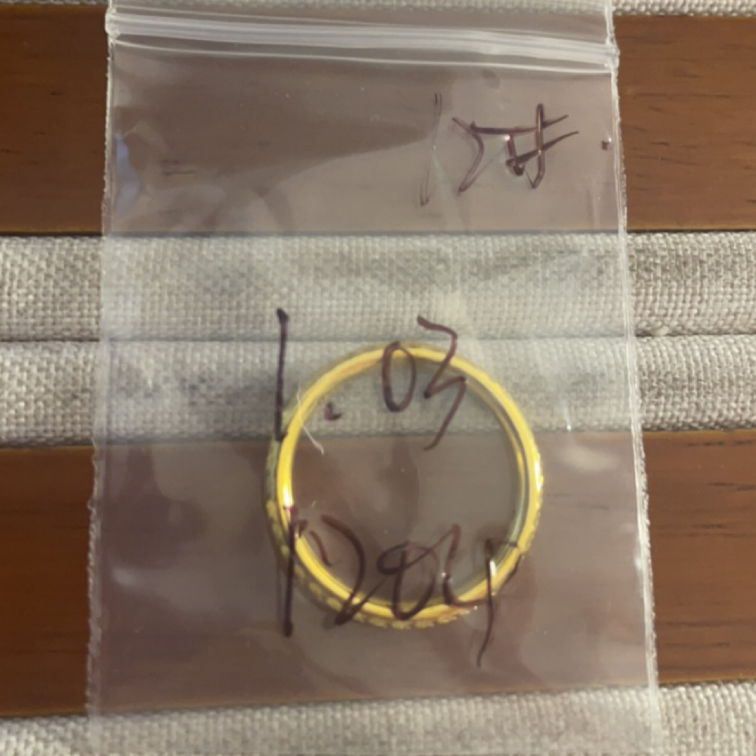 克重1.03  12号 圆筒碎冰冰戒指 足金999