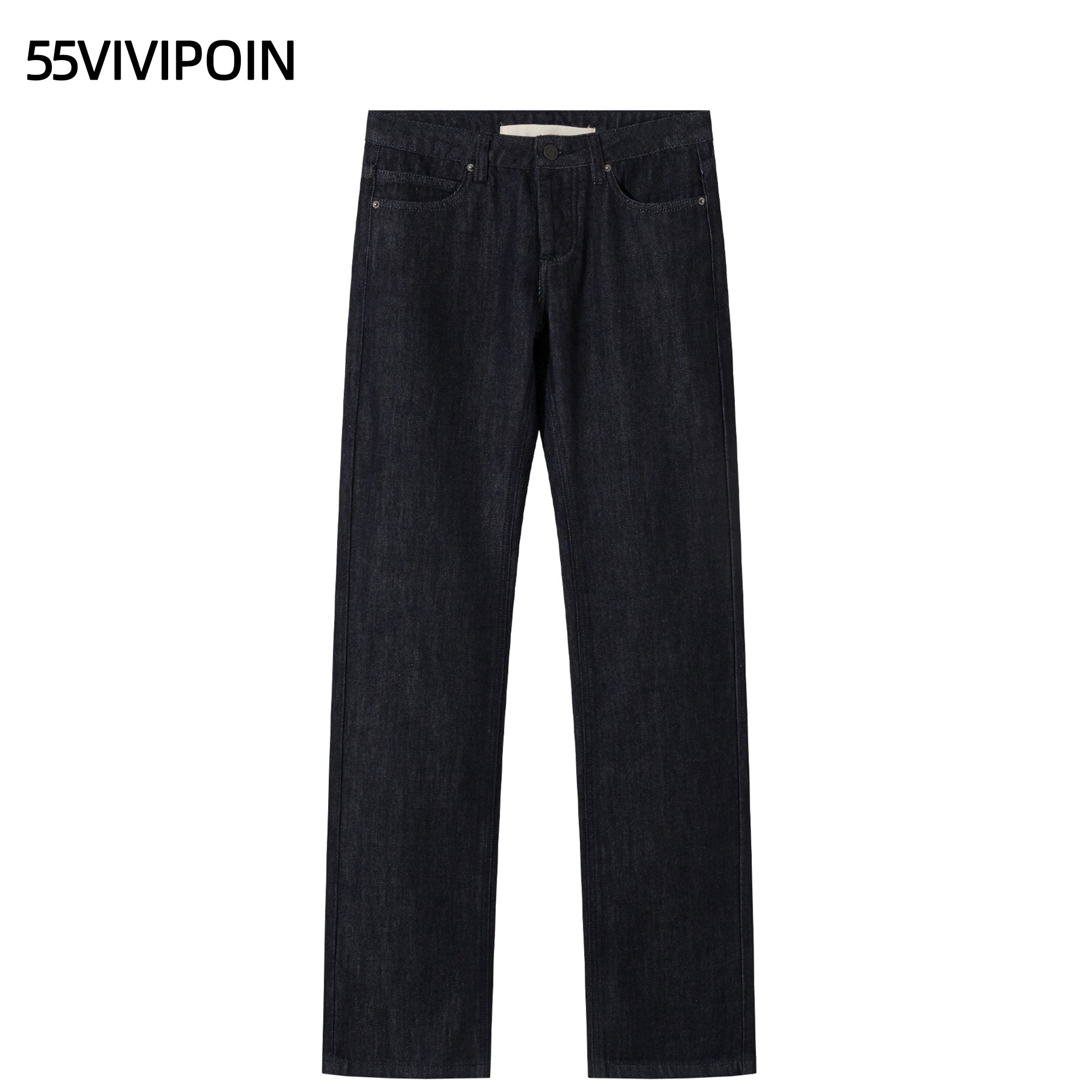 52vivipoin 原色低腰牛仔裤 无弹直筒修身长裤9185