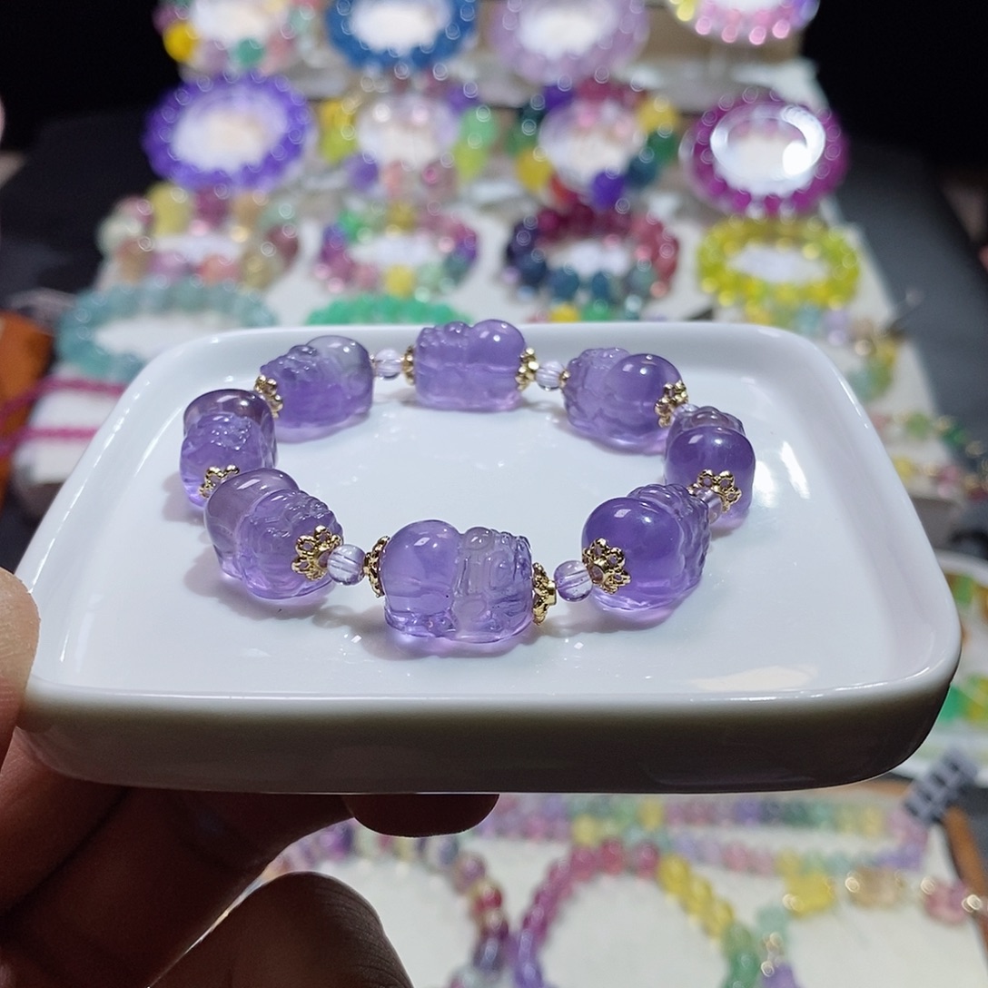 手链水晶未镶嵌紫罗兰貔貅12mm