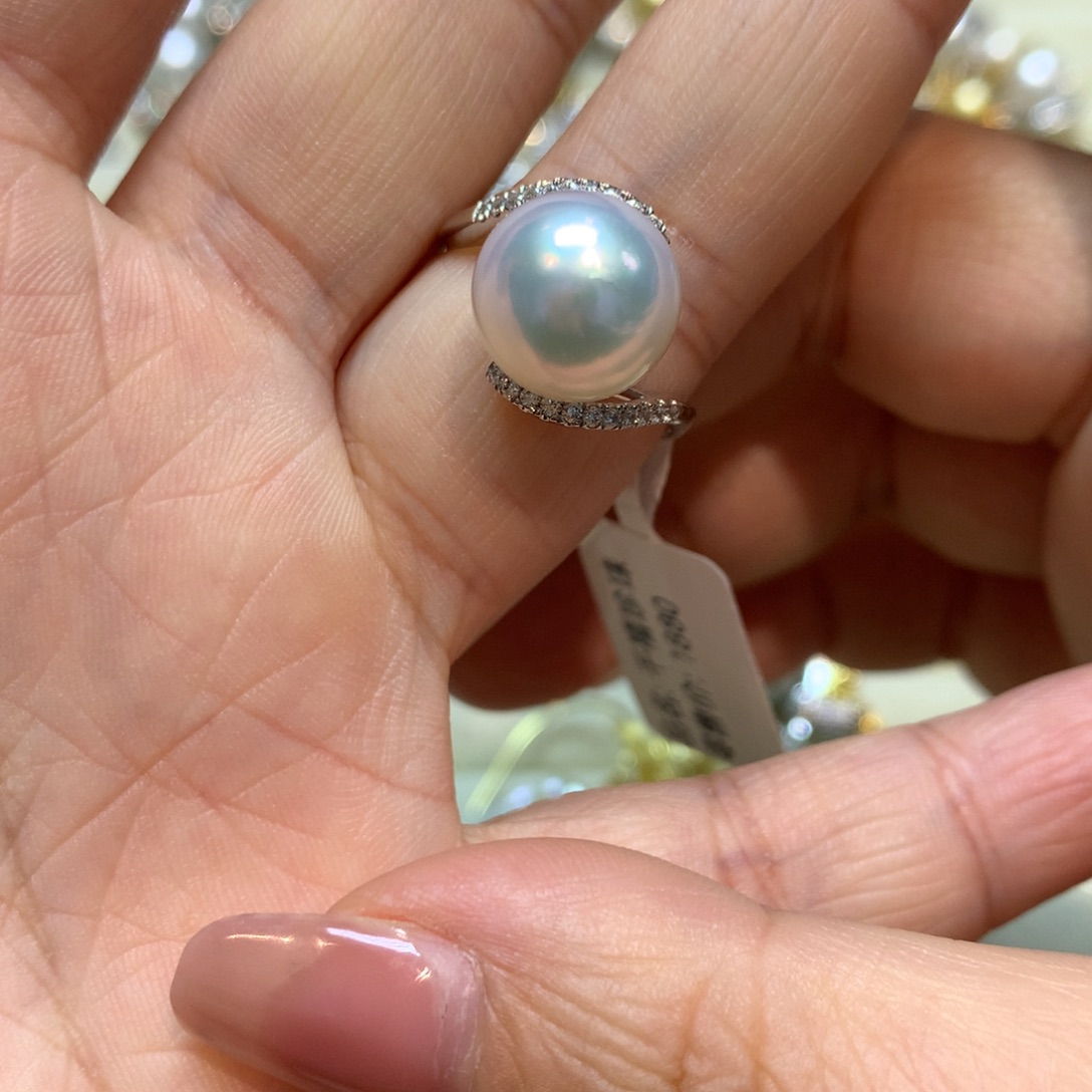 海水珍珠戒指14K金镶嵌