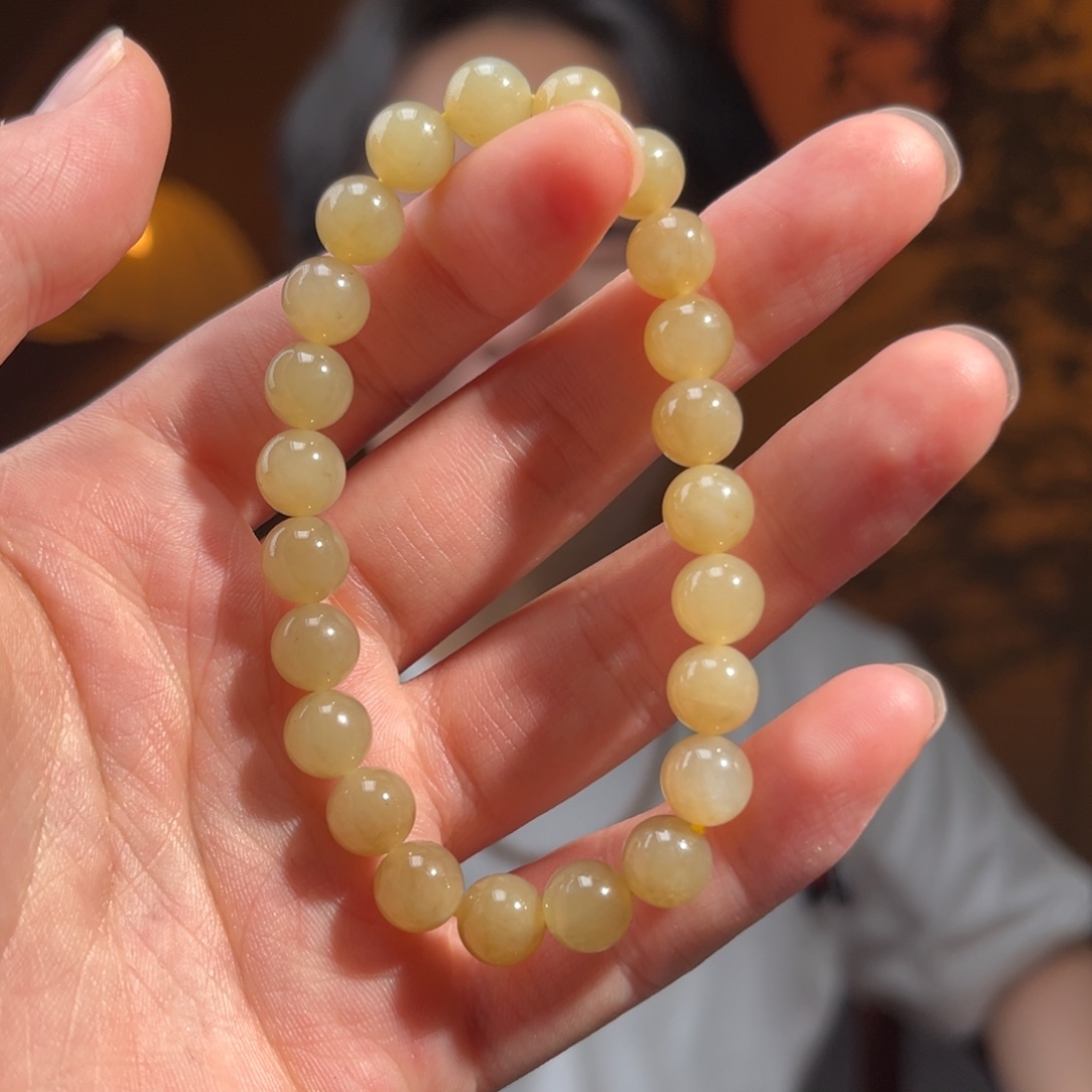 手串未镶嵌和田玉浓浅糖8mm88