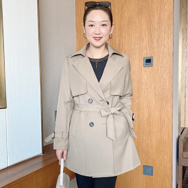 【断码特价】中长款风衣外套女士2025年春秋冬季新款百搭加绒8232