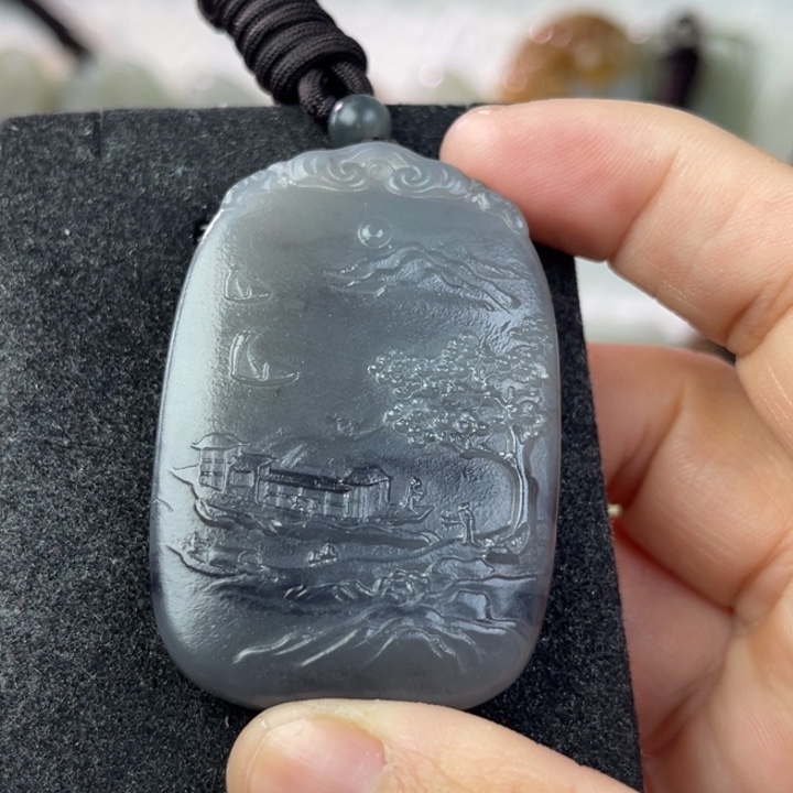 和田玉颈饰未镶嵌清***阁