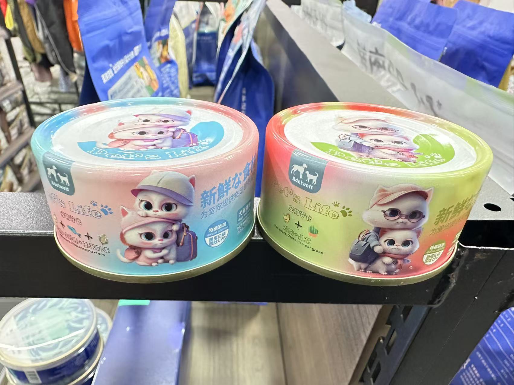 鸡丝猫草罐，鸡丝银鱼罐