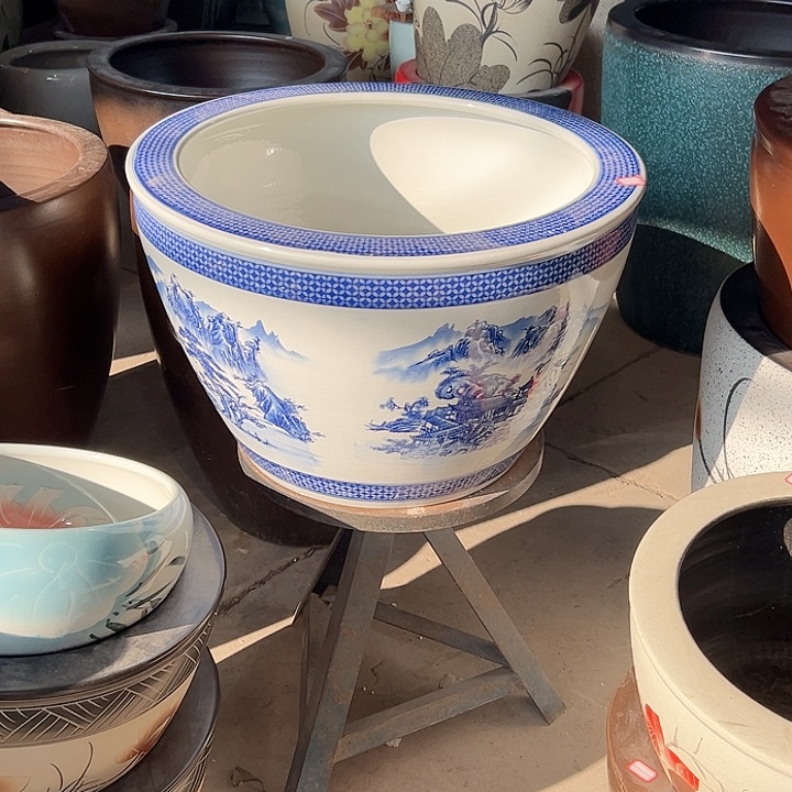 景德镇陶瓷鱼缸直径52厘米好32厘米