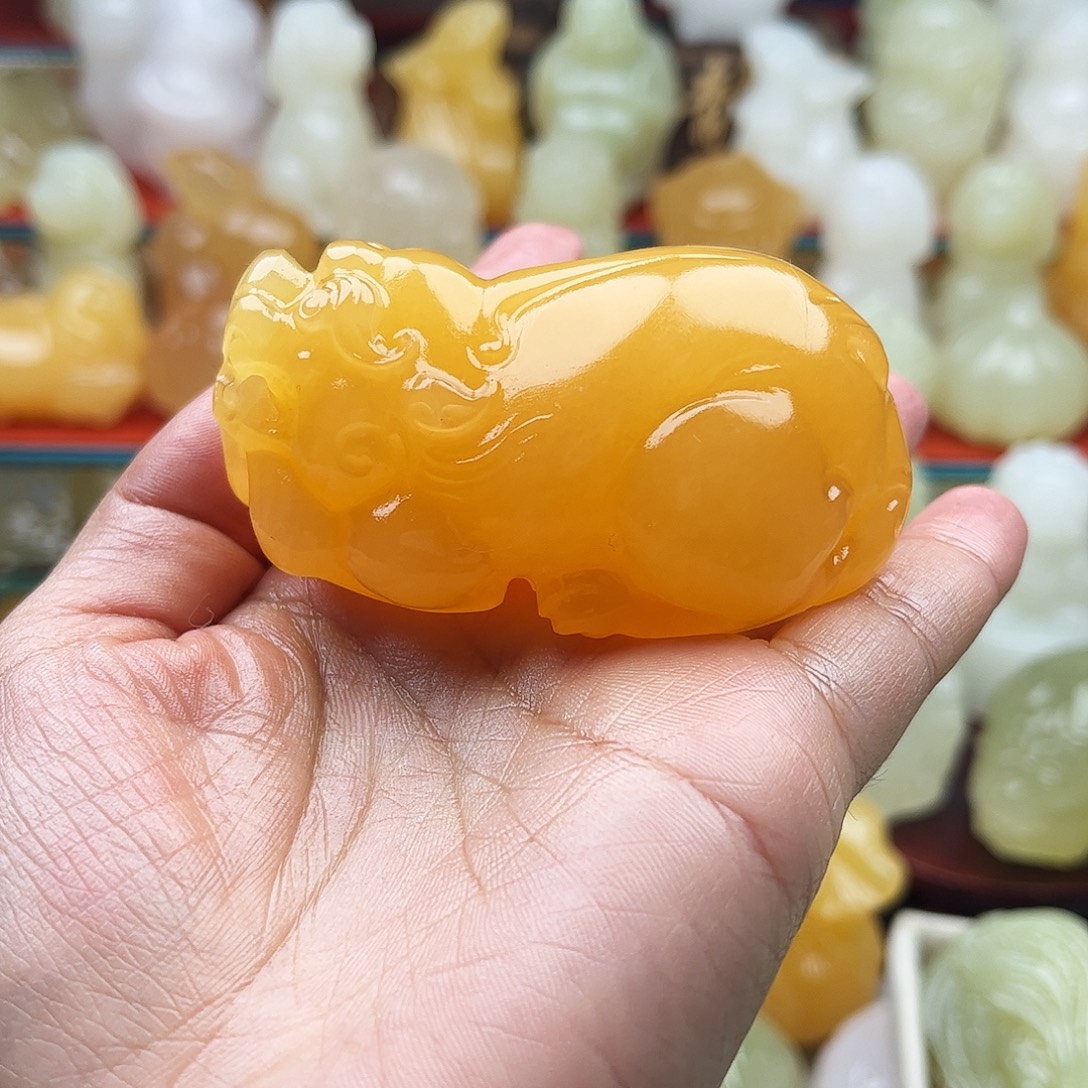 笑***生石材貔貅手吧摆件