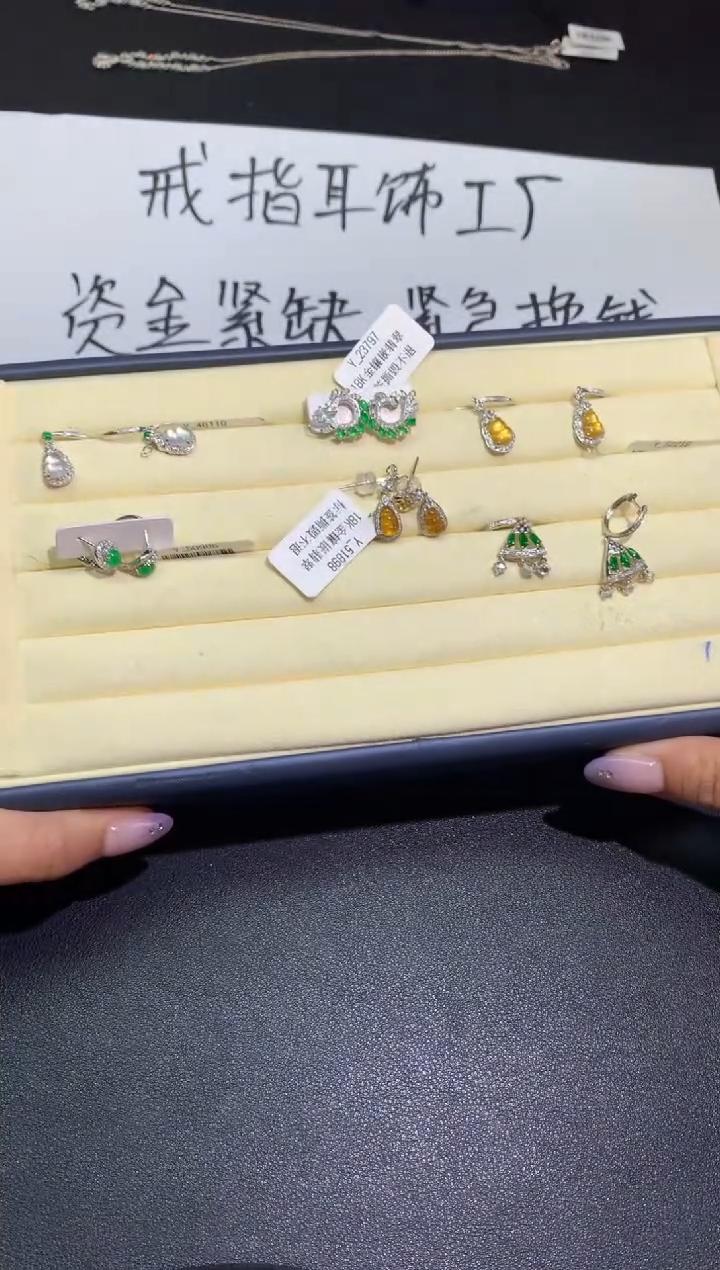 【彩虹盘】翡翠耳饰-18K金镶嵌-多样性发其一JY11|CXQ21