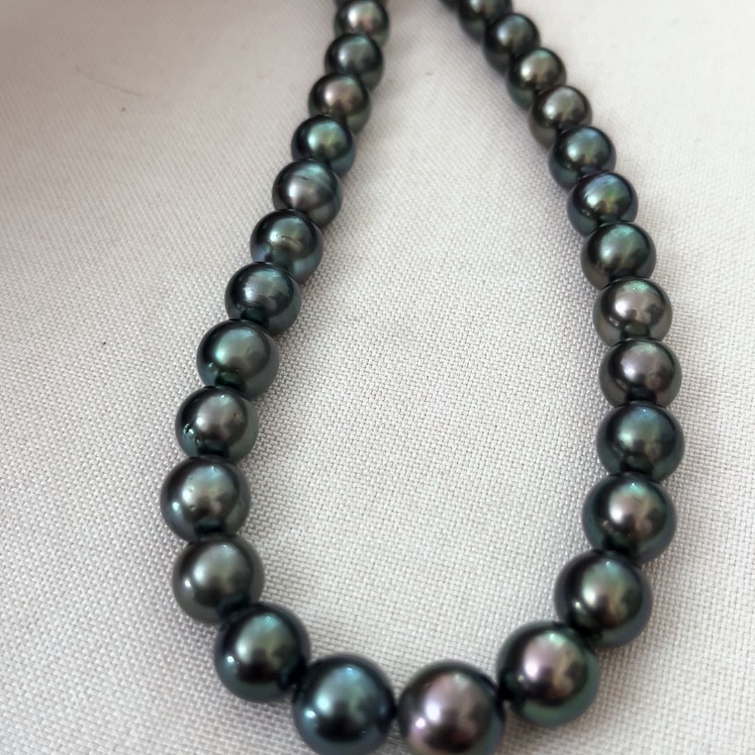 海水珍珠颈饰未镶嵌孔雀绿8-11