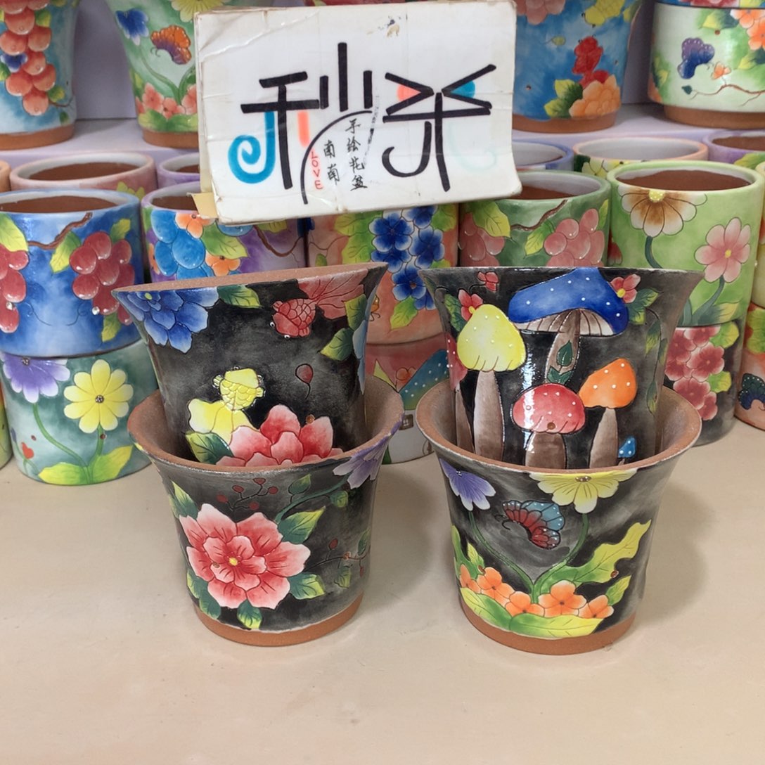 福利花盆，手绘花盆