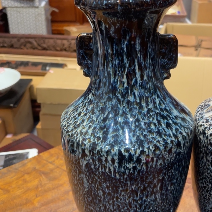 陶瓷小六古美术工艺品摆件