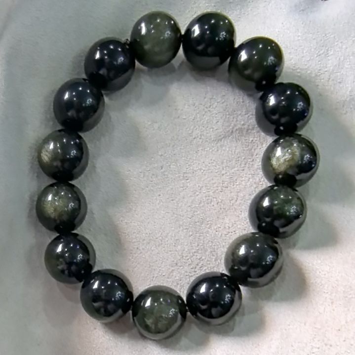 黑曜岩未镶嵌手链黑曜石手串