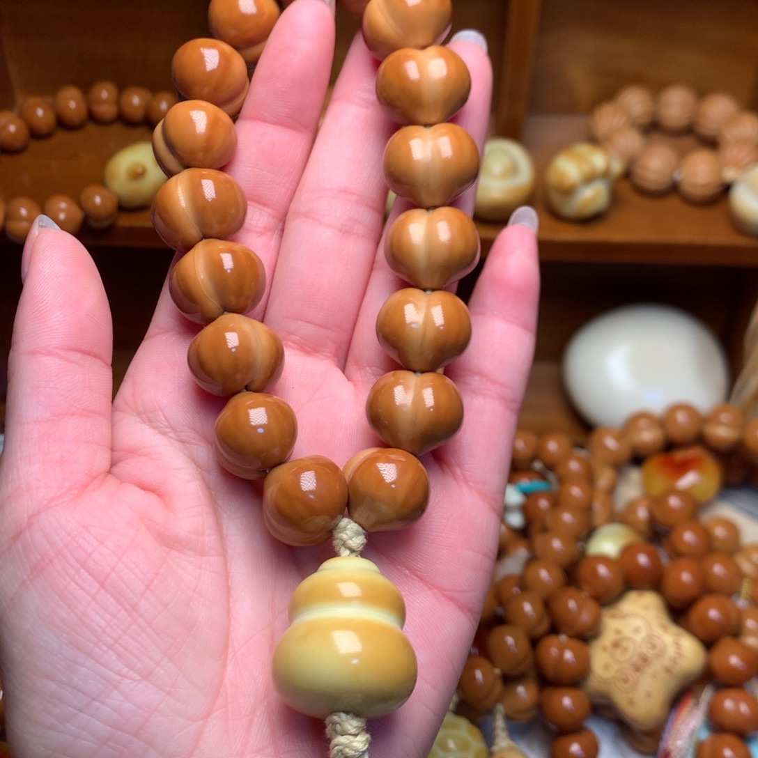 把件猴头核桃16玻璃底屁桃手持葫芦