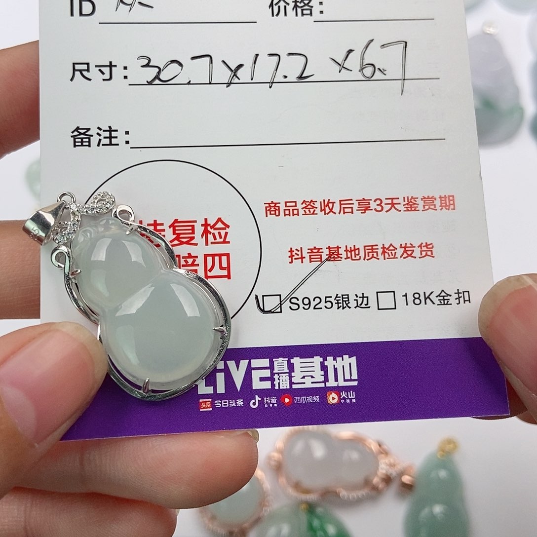 翡翠颈饰银S925镶嵌从*翡翠