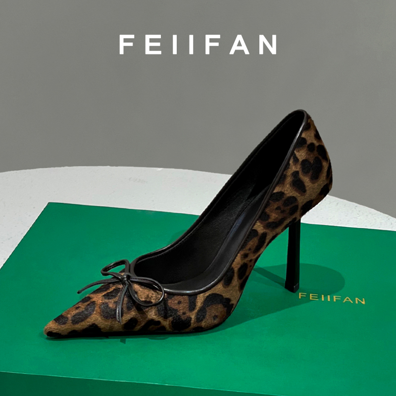 【现货】豹纹高跟鞋2025秋冬新款细跟气质高级法式绝美尖头单鞋3988