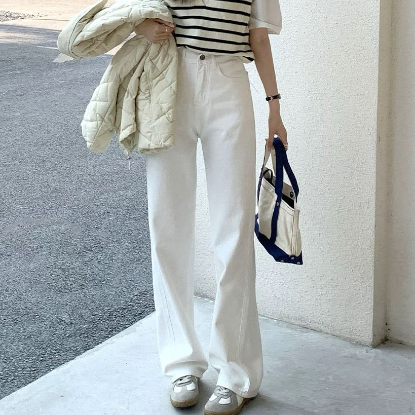 （有瑕疵 无运费险）白色牛仔裤（直播间专用链接非主图款） 