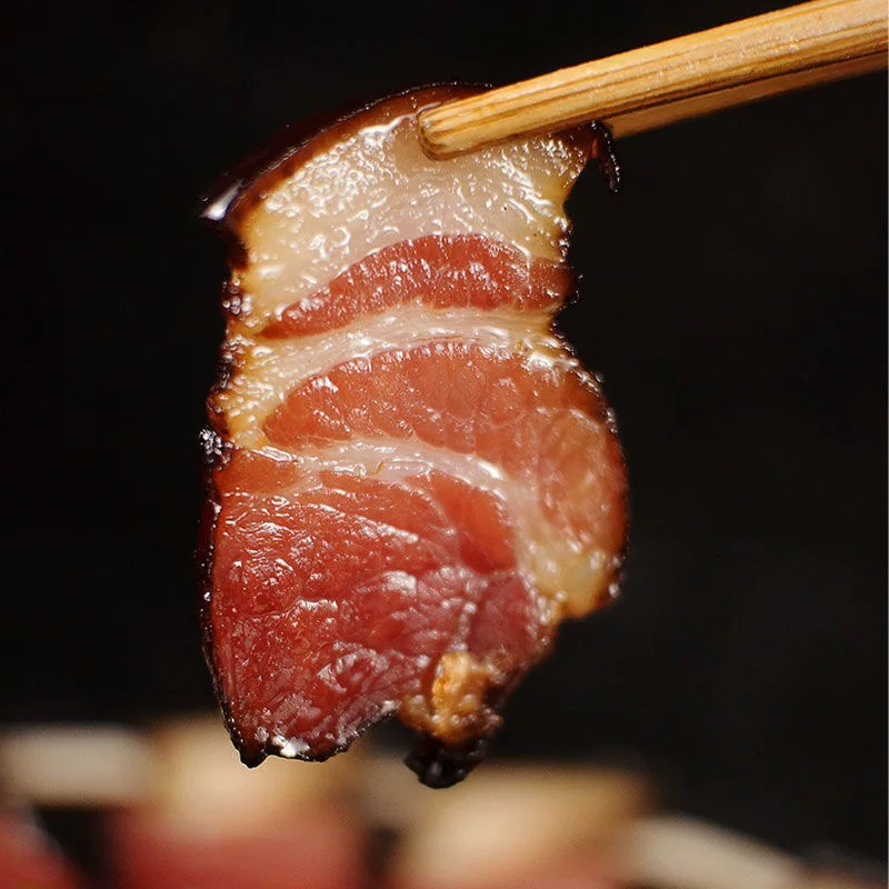 湖南农家特色柴火烟熏前腿美味下饭