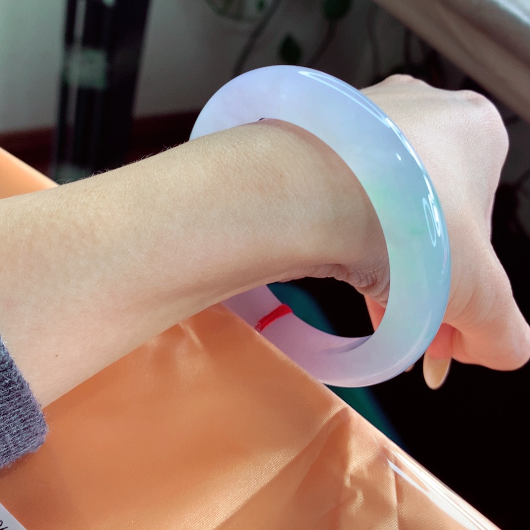 翡翠手镯未镶嵌57.4 极光幻彩 有包容 灵