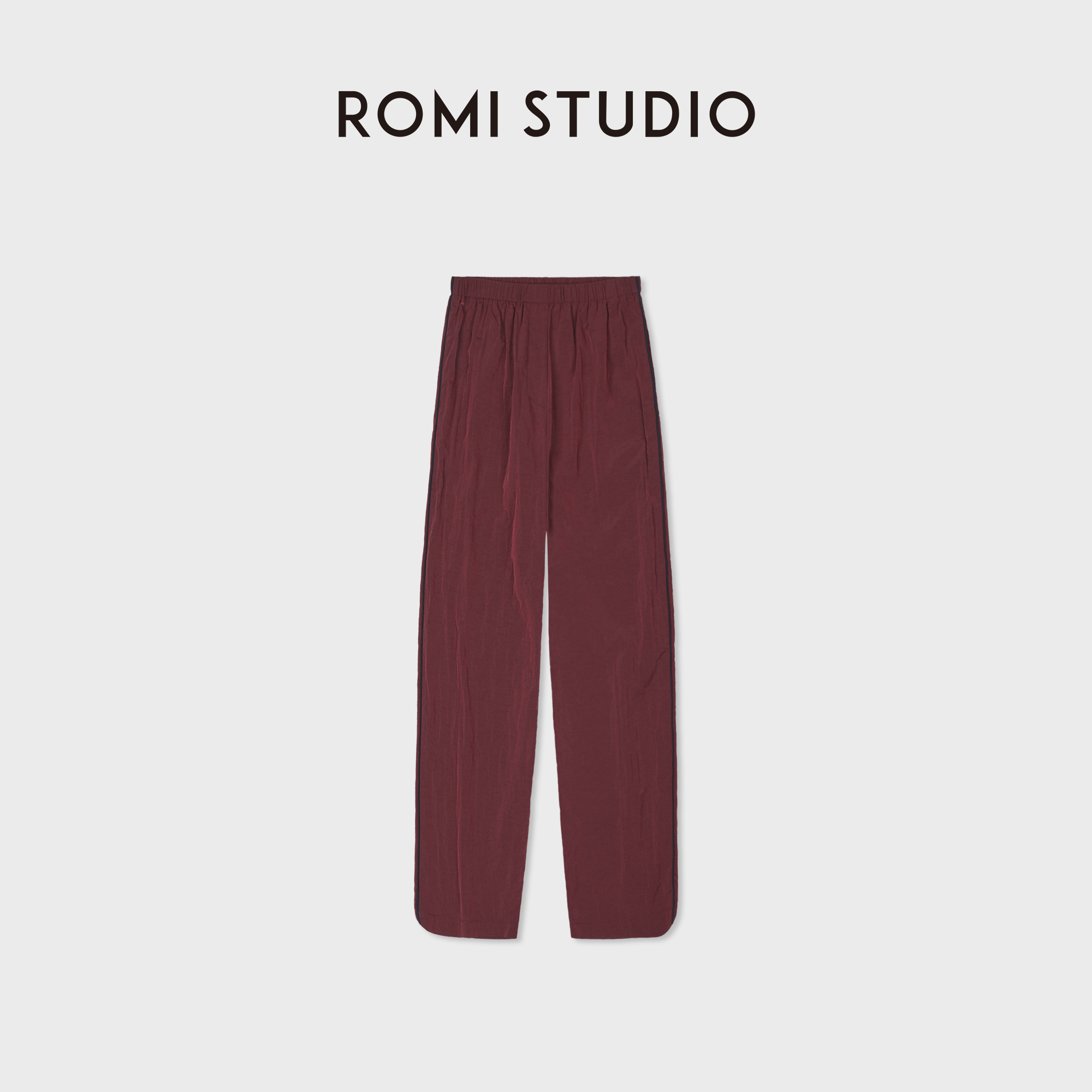 ROMI STUDIO防晒UPF50+ 轻薄干爽撞色松紧腰阔腿休闲裤RWDSX92948
