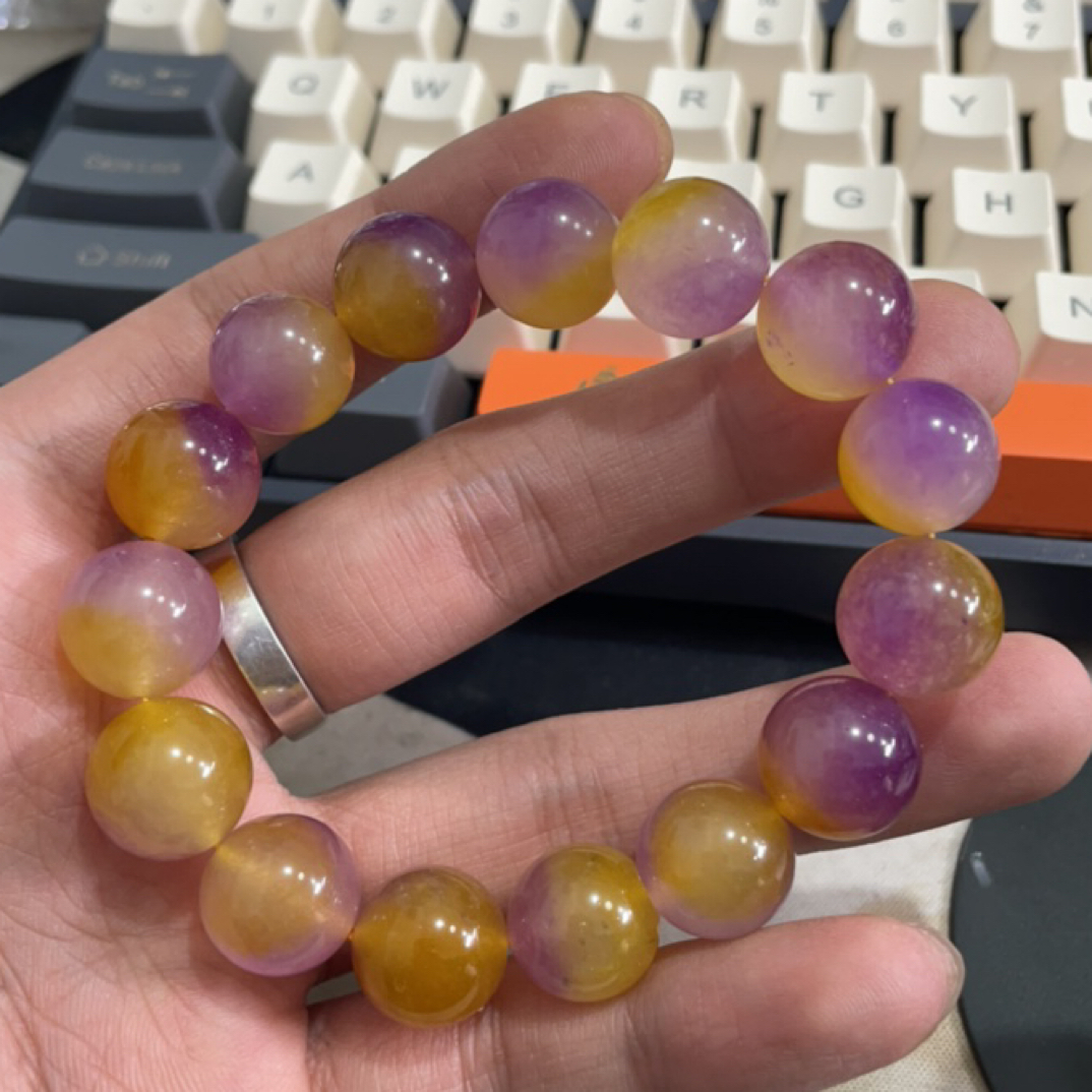 424  卡14 紫黄手串