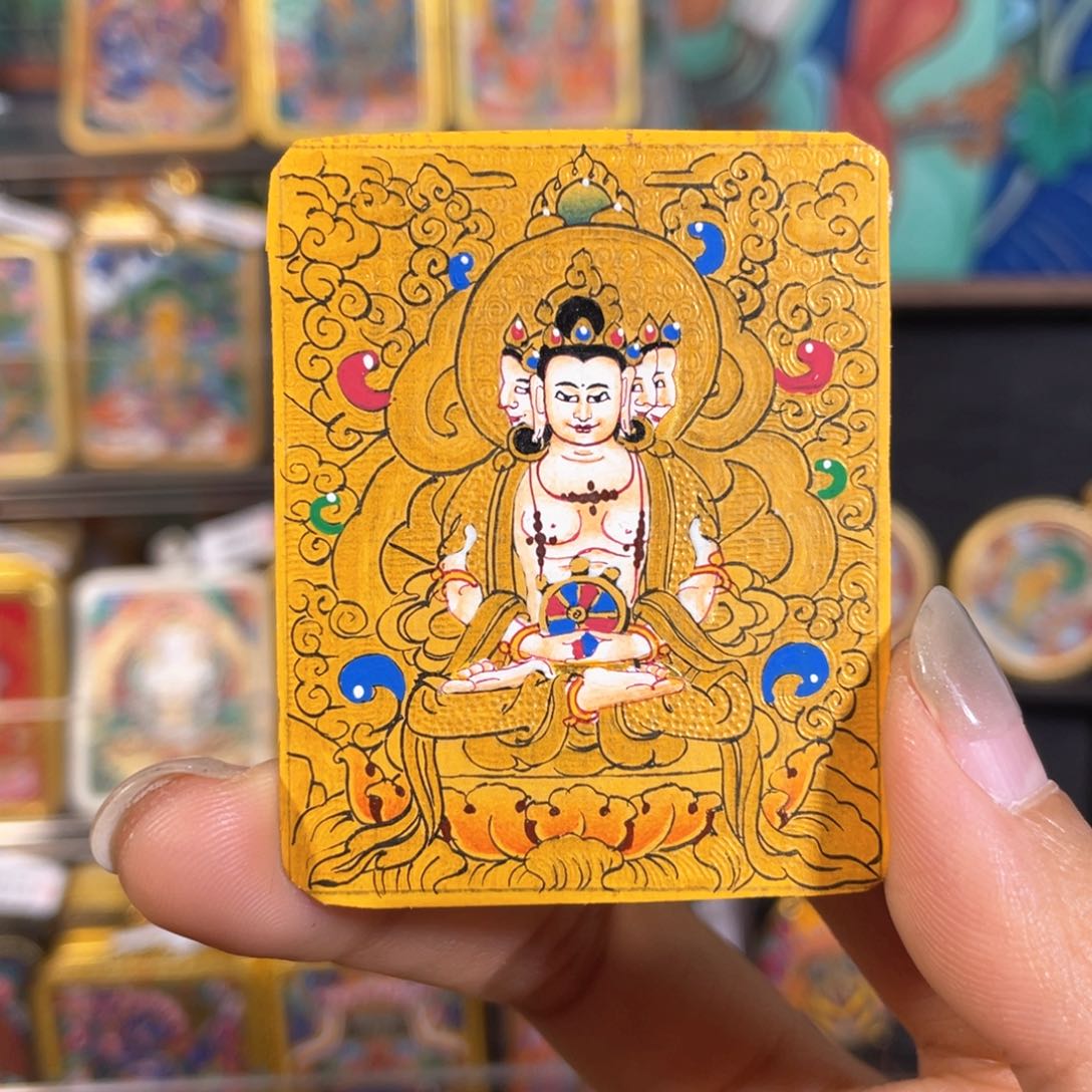 白**欢大日如来纯手绘唐卡