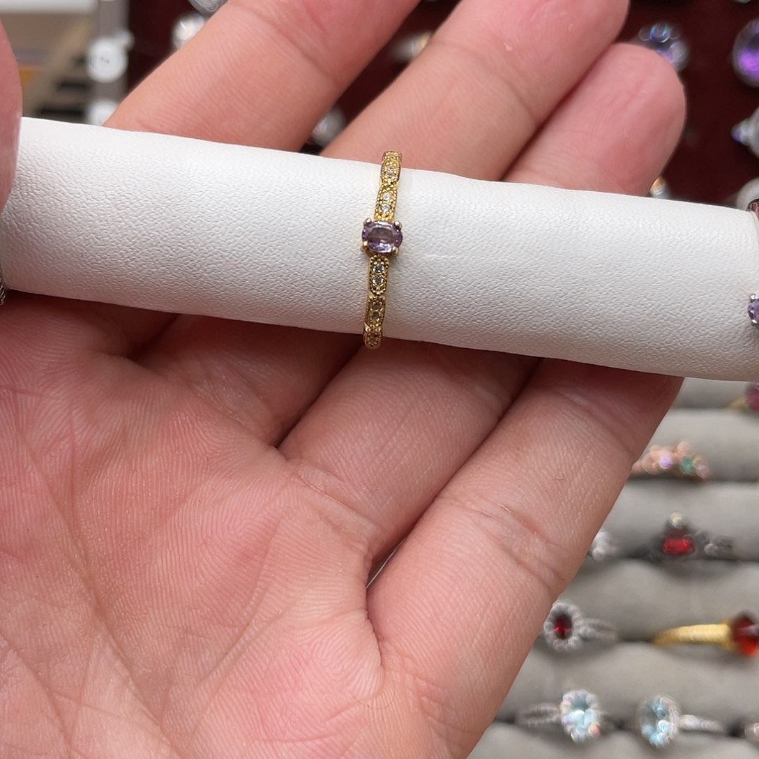 银S925镶嵌戒指紫晶