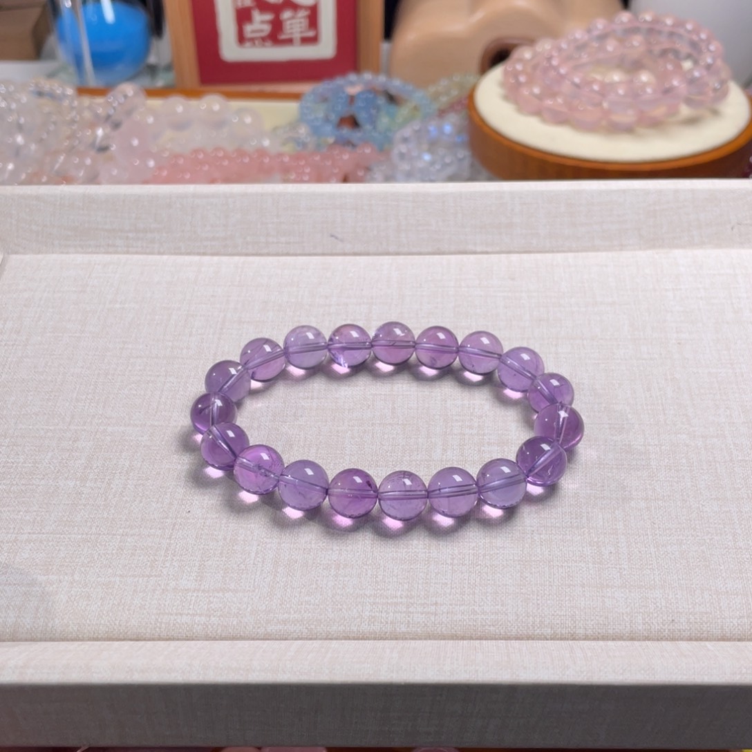 手链紫晶未镶嵌紫水晶卡10手串