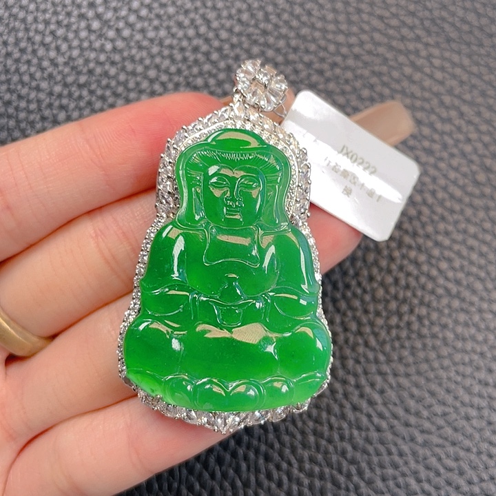 颈饰银S925镶嵌翡翠