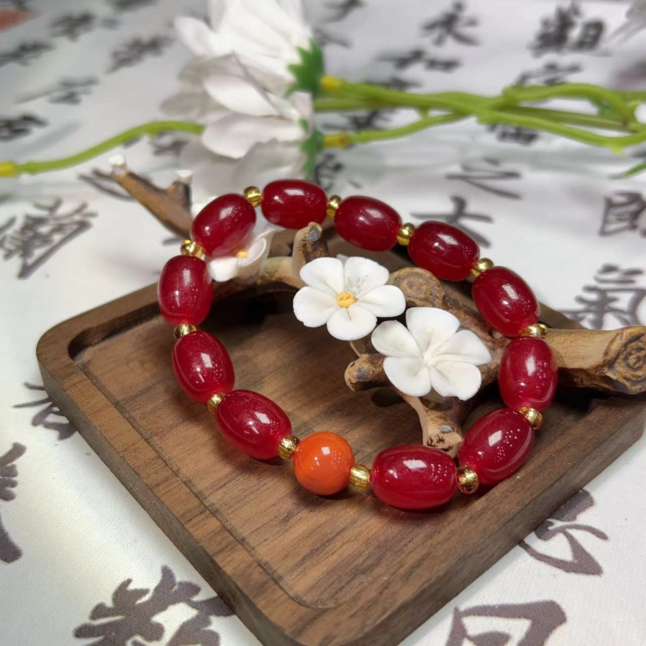 红玛瑙大米珠1170064拍一发一