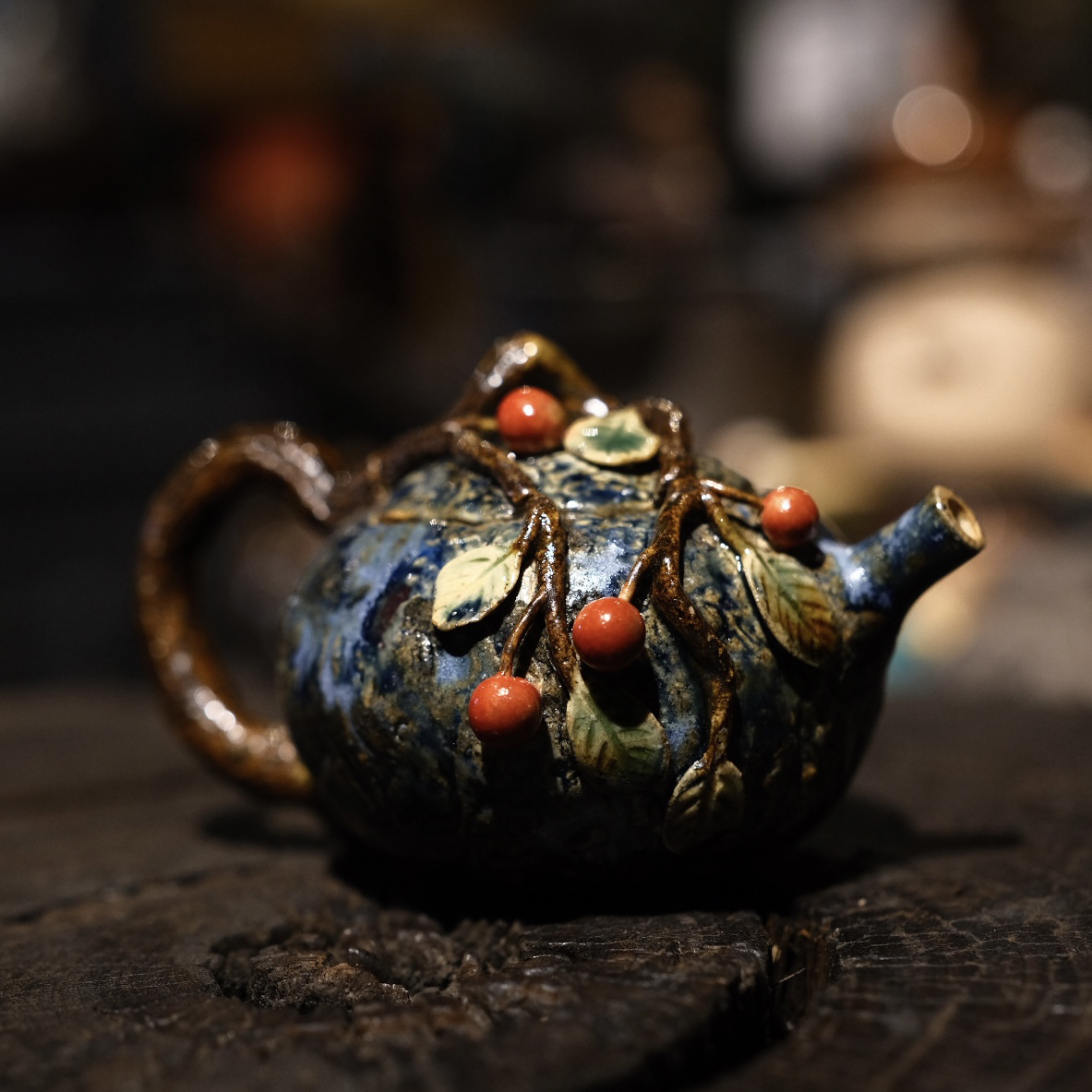 原创龙窑柴烧成果壶 90ml