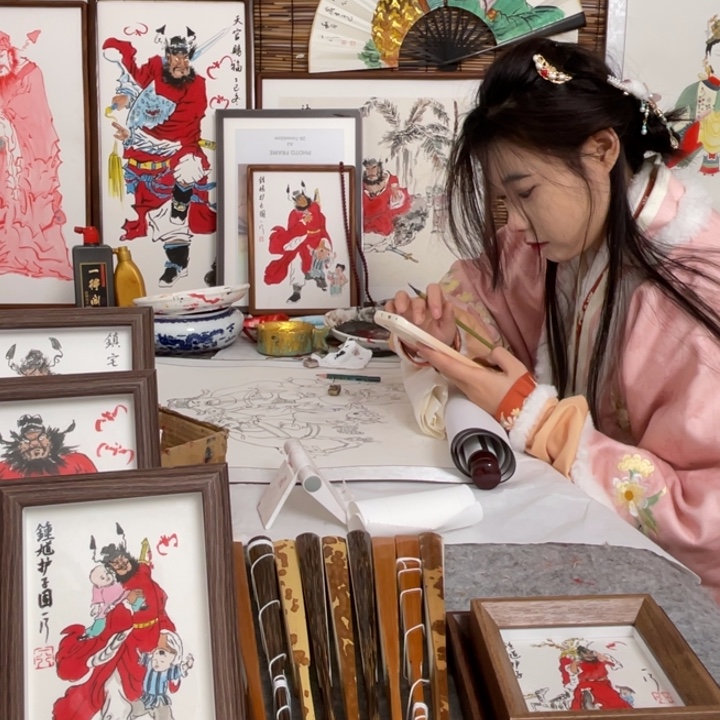机***年国画李老师李老师框