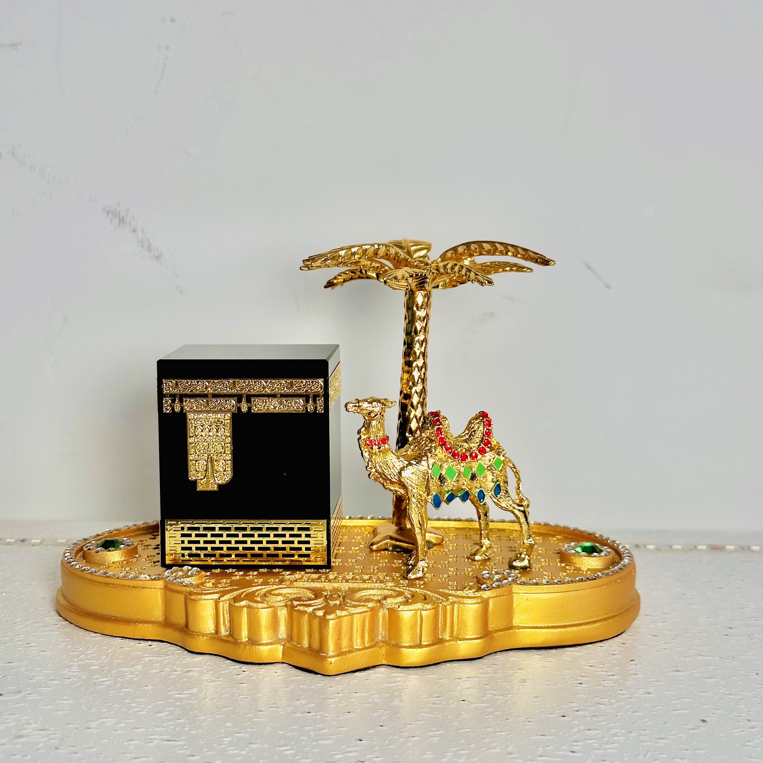 金色阿拉伯建筑生日礼物骆驼中式创意金属摆件玄关工艺品高档
