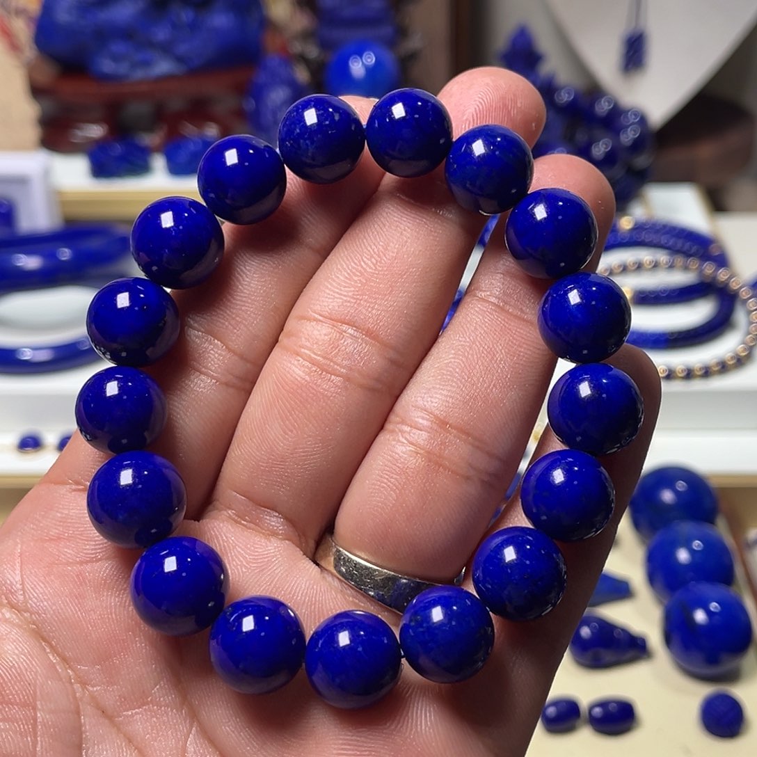 揍***孙青金石未镶嵌精品帝王青12mm手串