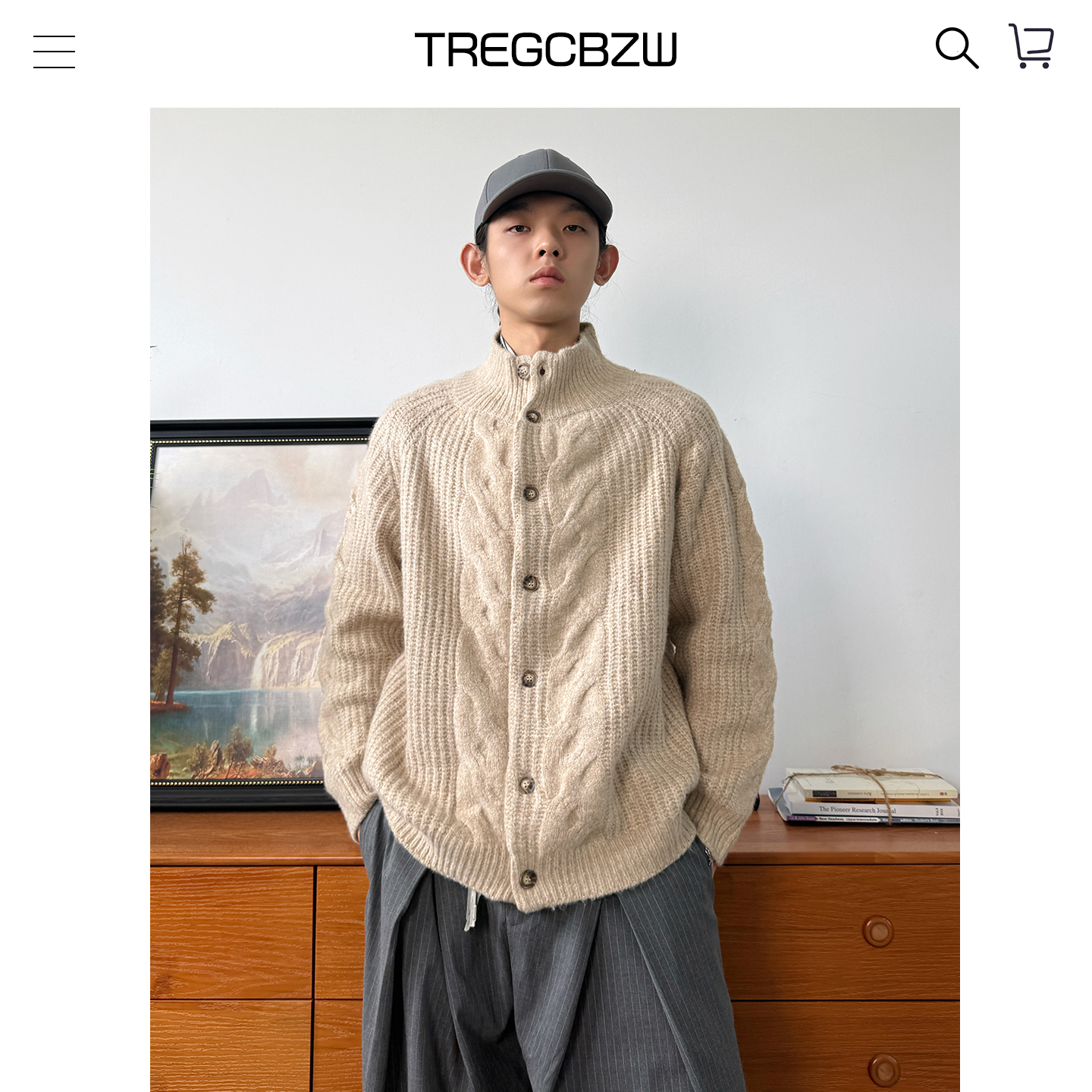 CBZW软糯针织衫冬季老钱风极简羊毛混纺毛衣cleanfit宽松保暖外套