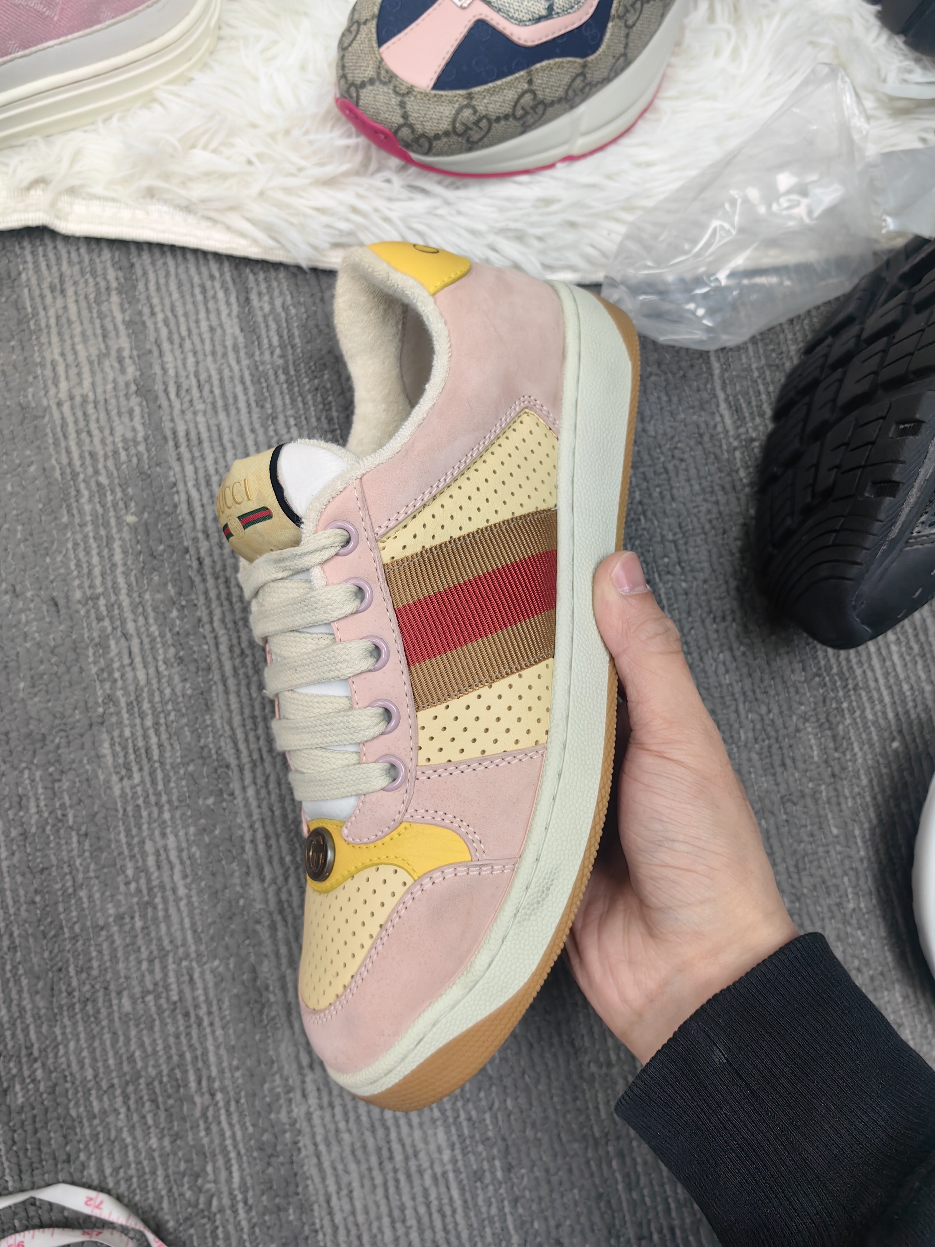 99新 GUCCI/古驰 gucci 脏脏鞋粉黄36码