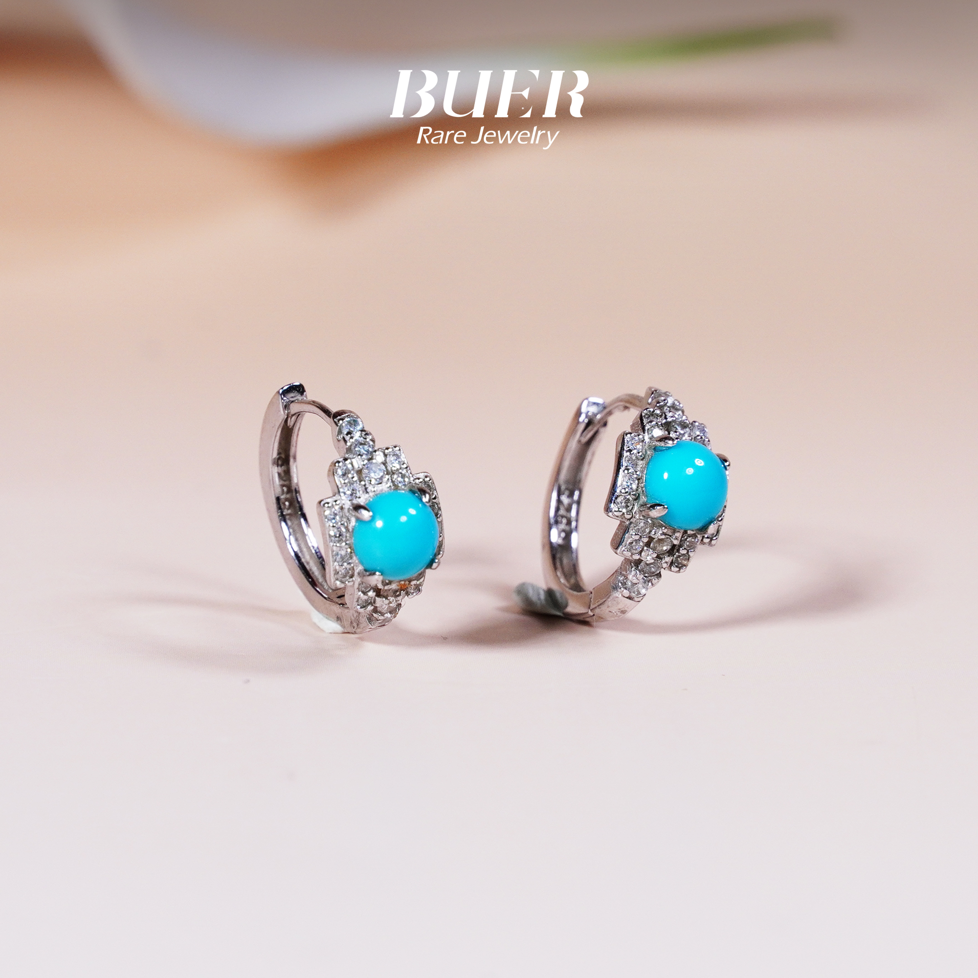 【不二】睡美人蓝松银镶耳环