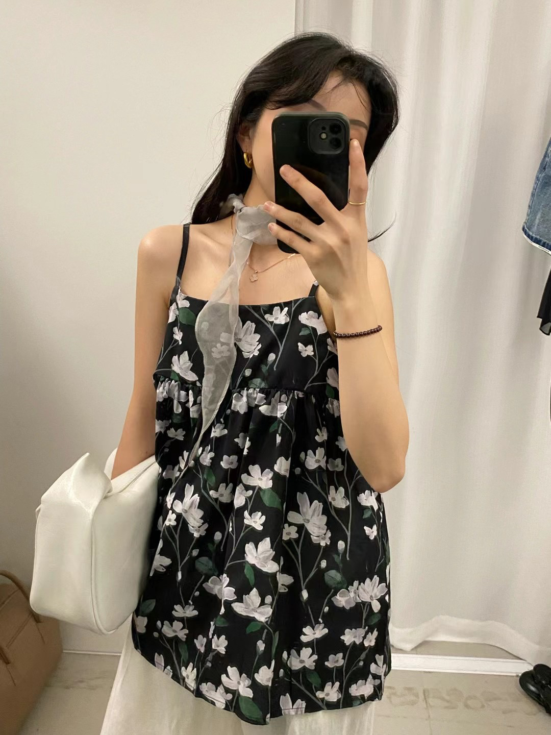 夏季新款韩版宽松通勤气质显瘦百搭碎花吊带上衣