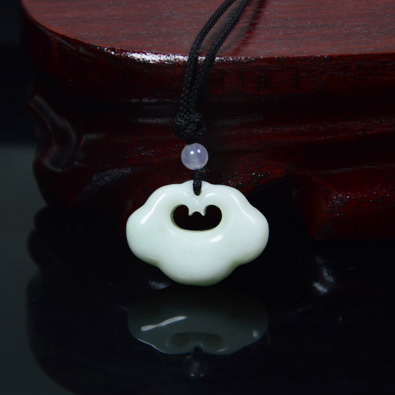 陕西蓝田玉祥云如意锁吊坠挂件兵马俑景区同款活玉送家人礼物