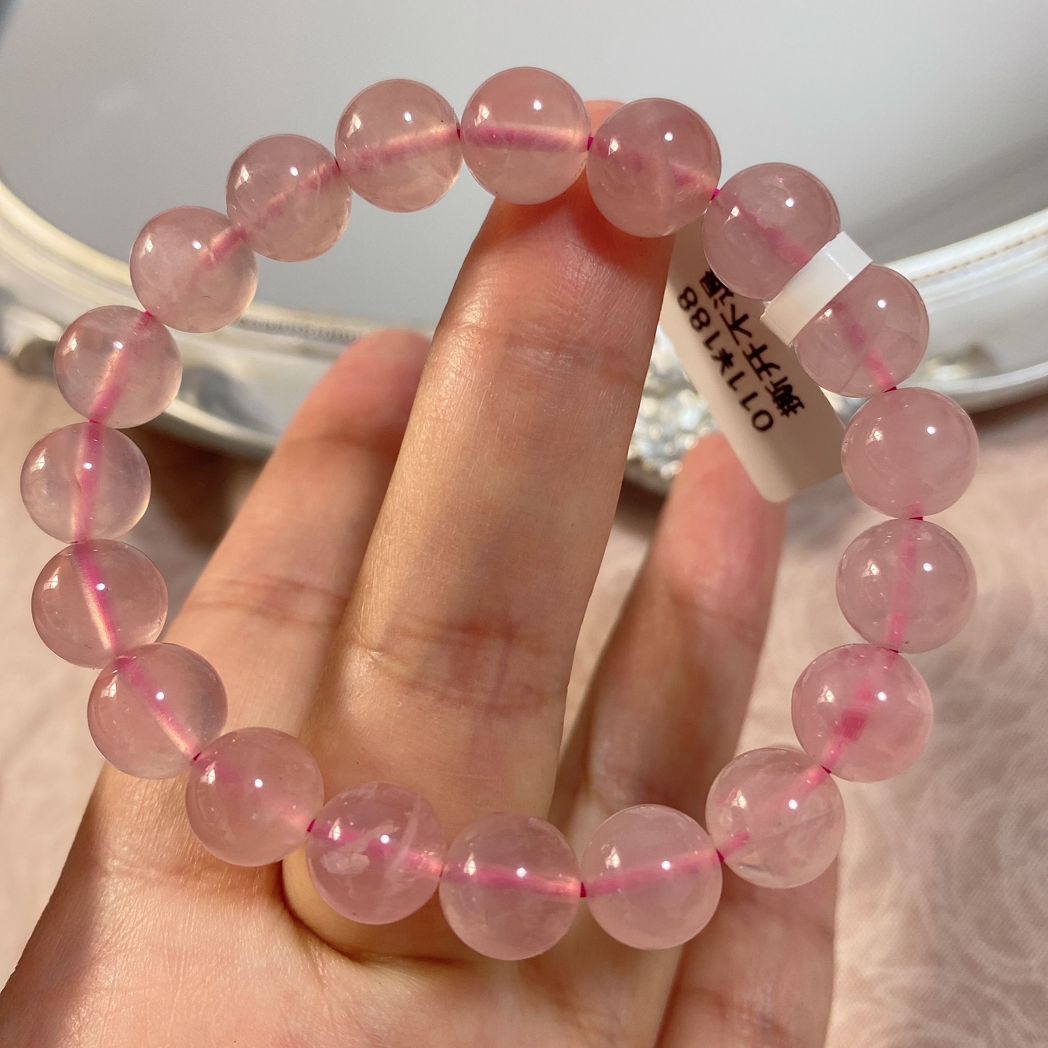 011#天然马达加斯加粉晶手链手串