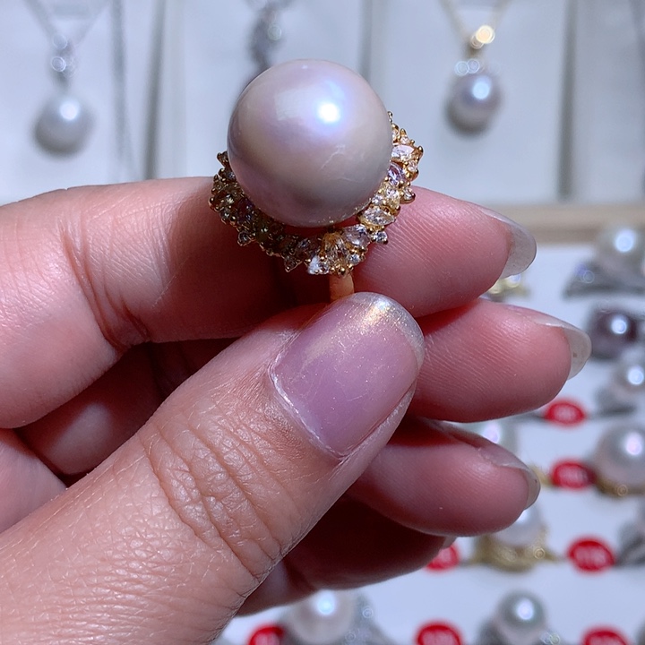 淡水珍珠戒指合金