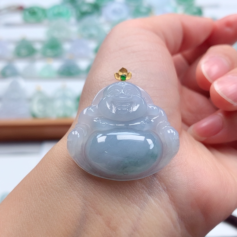 【闪购商品】翡翠吊坠(赠链)18K金镶嵌