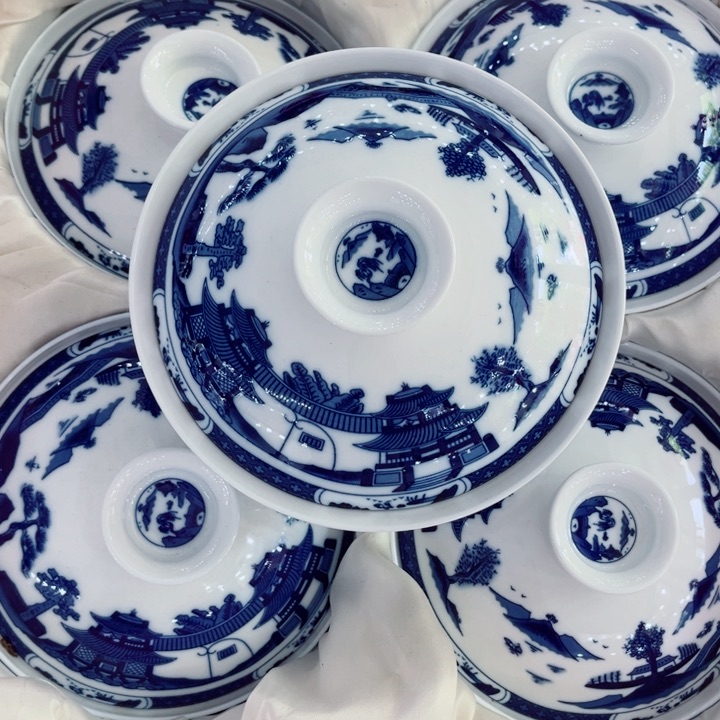 青花玲珑梧桐5件套