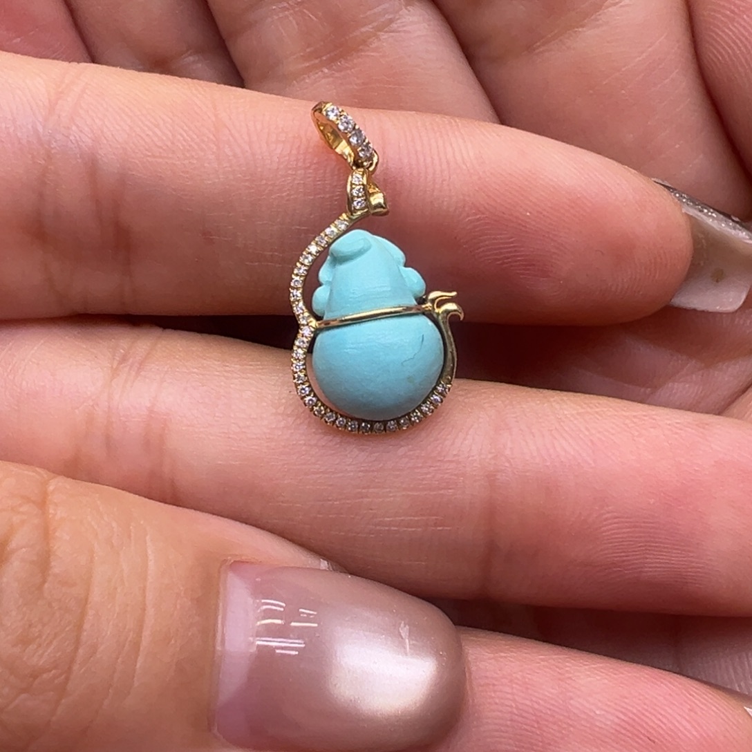 *****绿松石18K金镶嵌配件配件