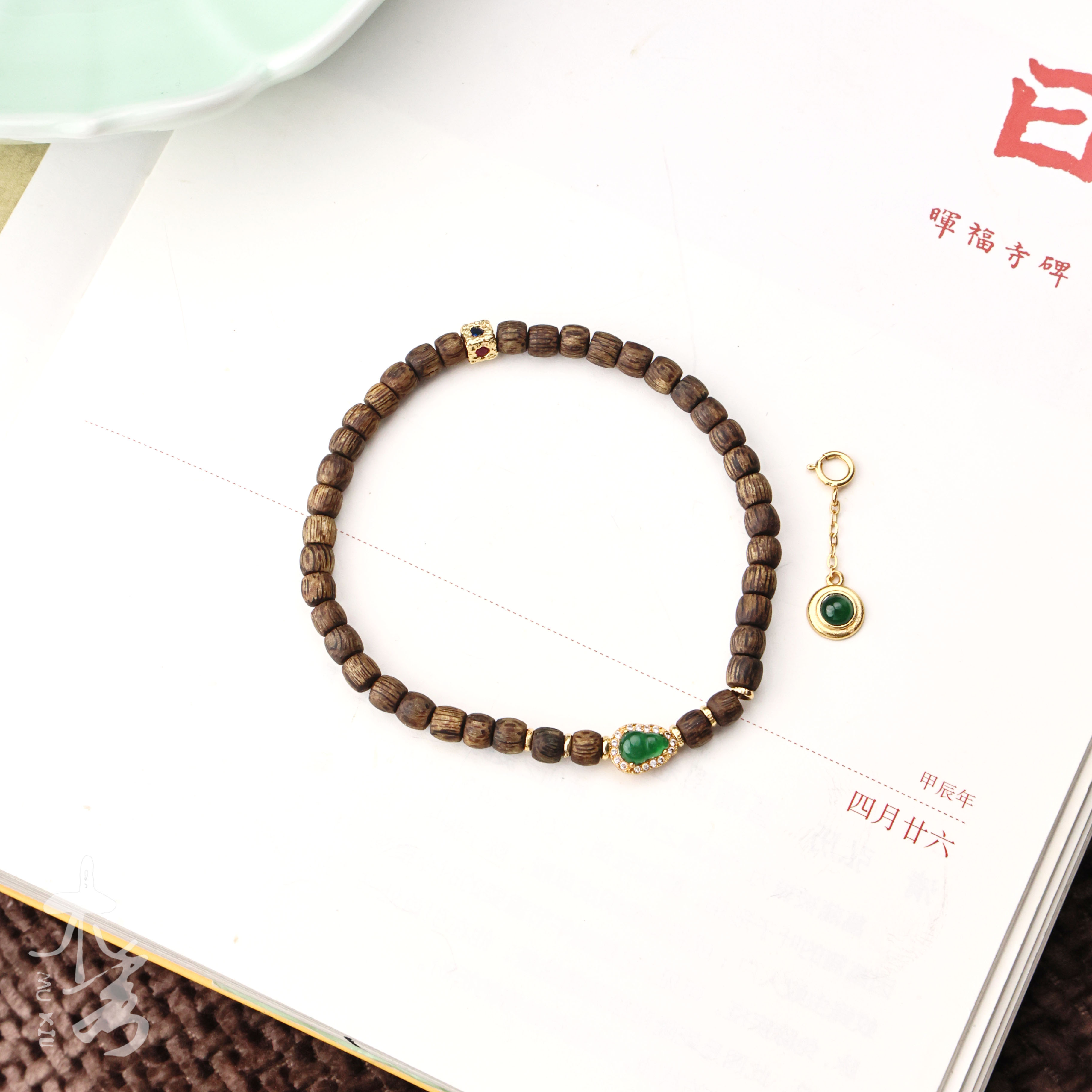 沉香【新款首发】【小富贵】奇楠沉香鼓珠顺纹葫芦单圈手串 四XK25496