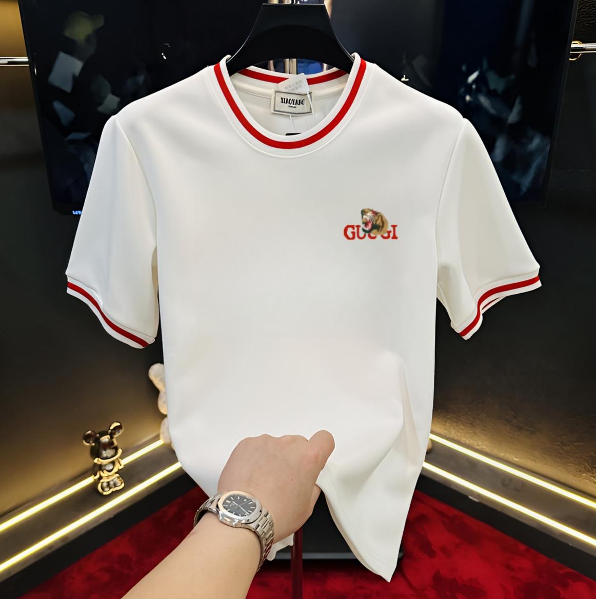 【玲玲热推】冬季加厚3D刺绣半袖爆款轻奢男女同款时尚小老虎短袖