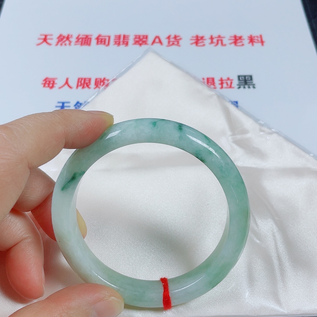 翡翠未镶嵌手镯天然翡翠手镯59.5