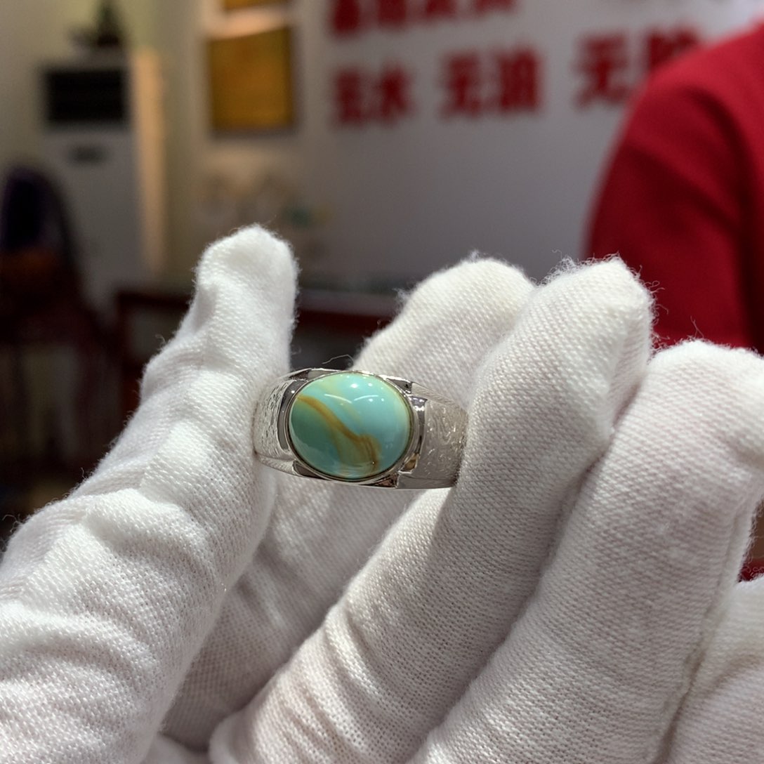 绿松石戒指银S925镶嵌